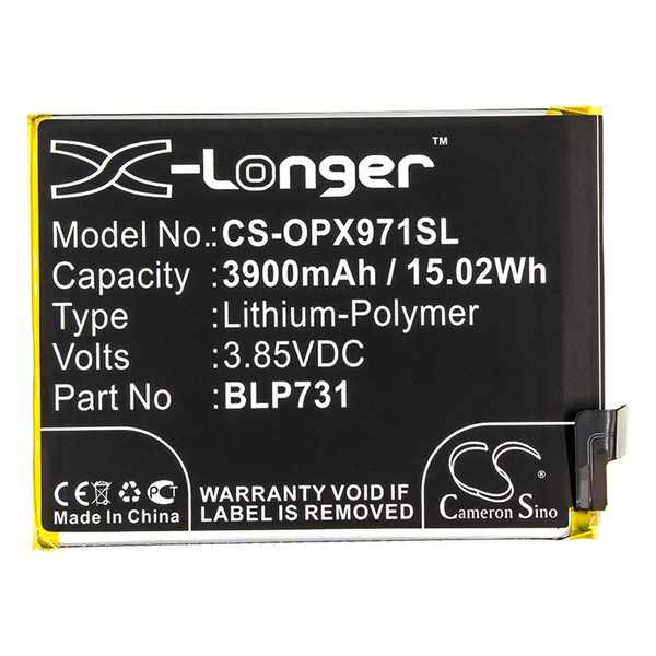 Cameron Sino Li-Polymer akku (3.85V/3900mAh, OPPO BLP731 kompatibilis) FEKETE Realme 5 Pro (CS-OPX971SL)