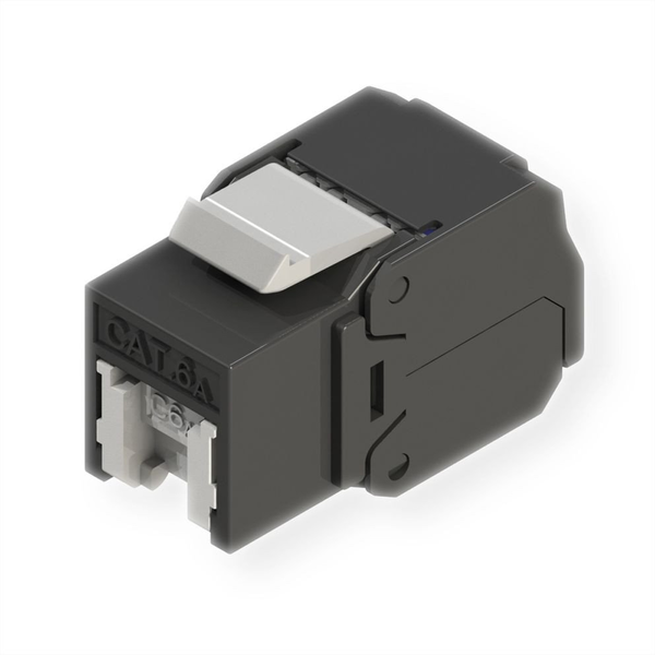 ROLINE Cat.6A (Class EA) Keystone, RJ-45, ungeschirmt, werkzeuglos, schwarz
