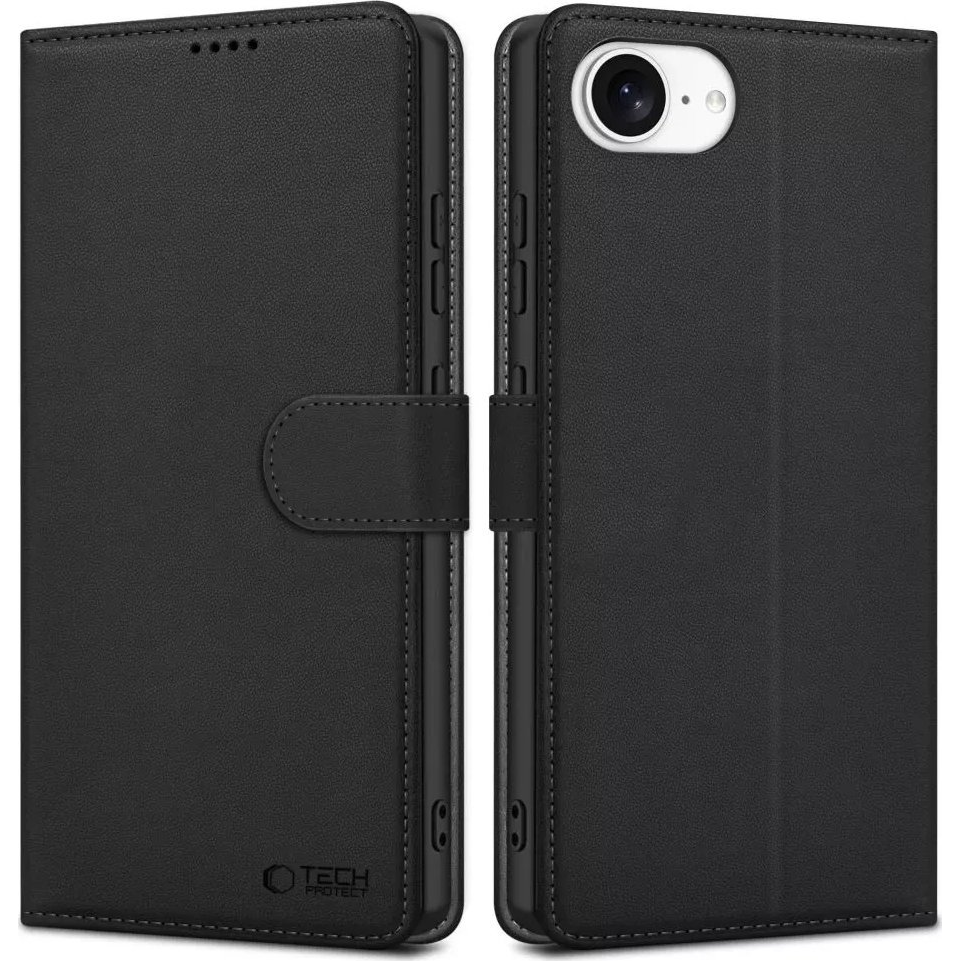 ZONE TP Wallett oldalra nyitható tok mágnes csattal iPhone 16e fekete (TS11596)