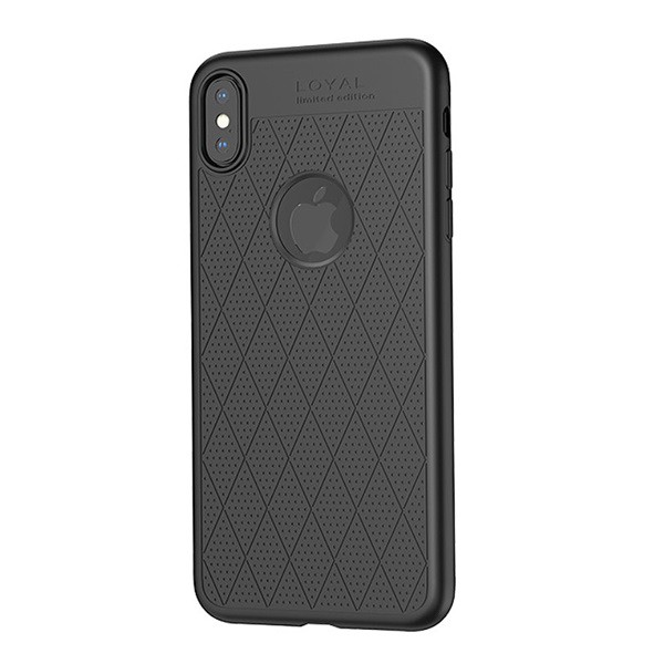 HOCO ADMIRE szilikon telefonvédő (ultravékony, 0.8 mm, lyukacsos, rombusz minta, logó kivágás) FEKETE [Apple iPhone XS 5.8]