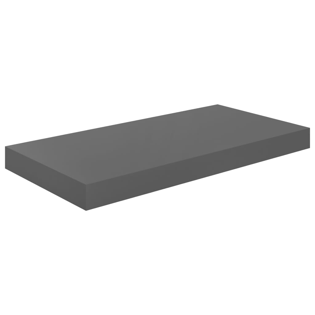 magasfényű szürke MDF fali polc 50 x 23 x 3,8 cm (323787)