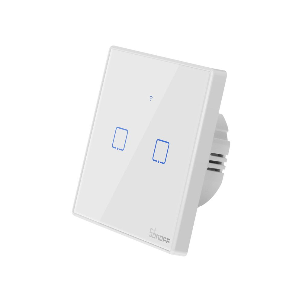 Sonoff TX T2 EU 2C Wi-Fi + RF kétgombos érintős kapcsoló fehér (SON-KAP-TXT22) (SON-KAP-TXT22)