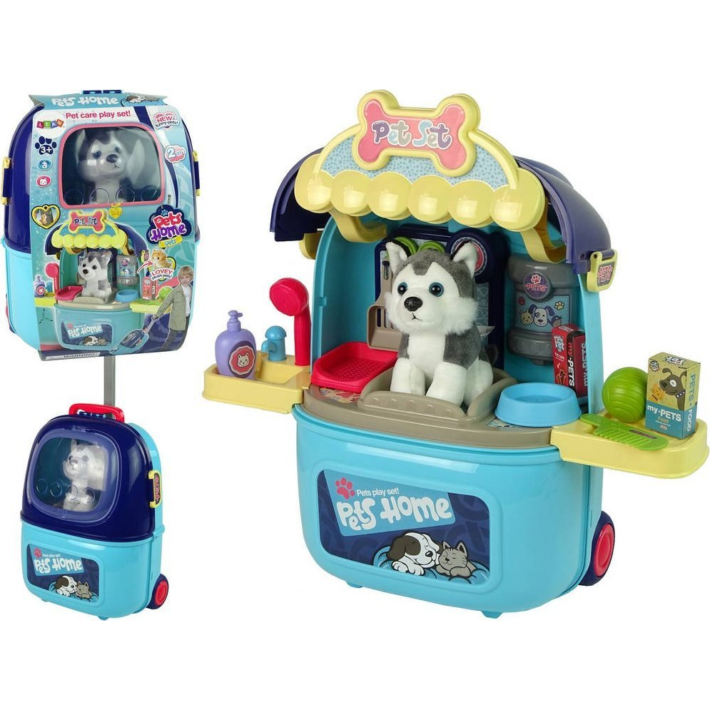 Szépségszalon Készlet Kisállatnak - Bőröndben, Kék (10509-uniw)