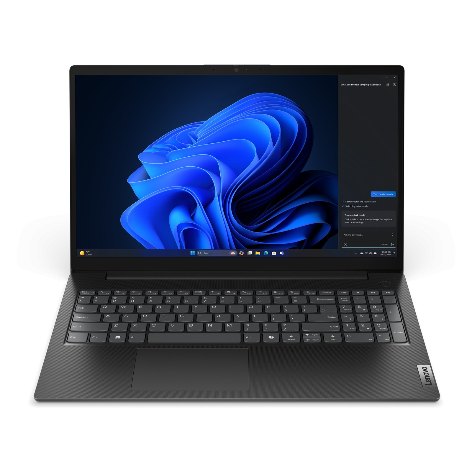 Lenovo V15 G5 IRL Intel® Core™ i3 i3-1315U Laptop 39,6 cm (15.6") Full HD 8 GB DDR5-SDRAM 512 GB SSD Wi-Fi 6 (802.11ax) Angol Fekete (83GW007WRI)