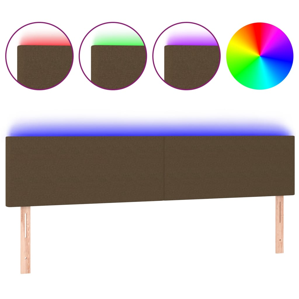 sötétbarna szövet LED-es fejtámla 180x5x78/88 cm (3121349)