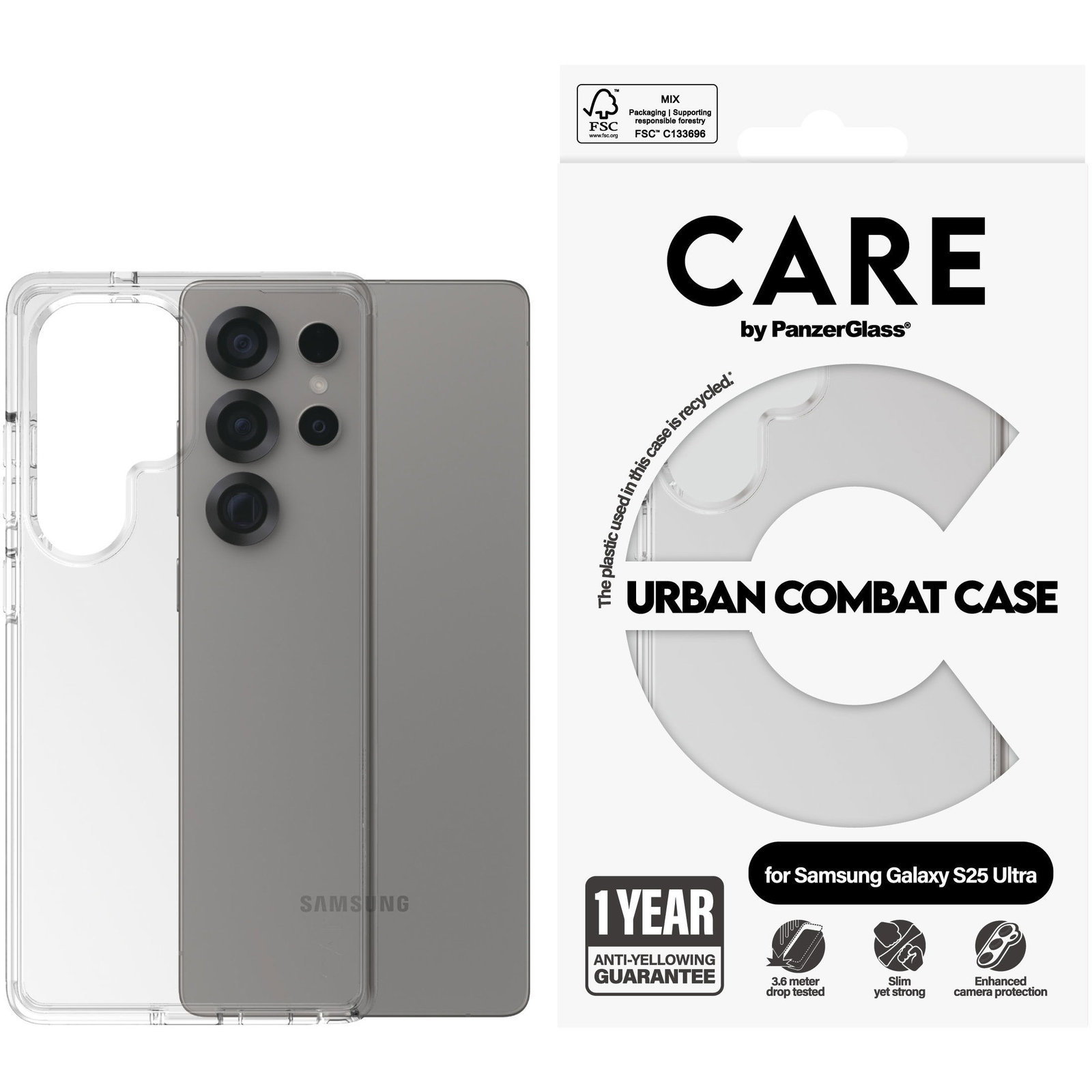 PanzerGlass CARE Urban Combat Samsung Galaxy S25 Ultra átlátszó tok (CRRFUBCG38488)