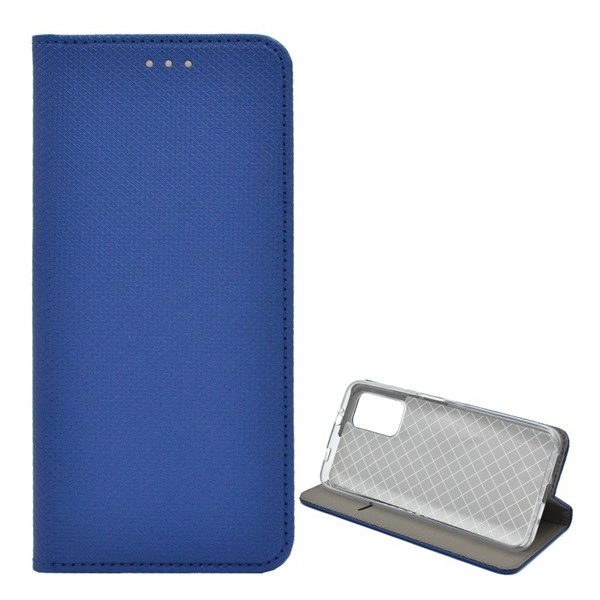 Tok álló, bőr hatású (FLIP, oldalra nyíló, asztali tartó funkció, rombusz minta) SÖTÉTKÉK [Xiaomi Redmi 9T] (5996591045856)