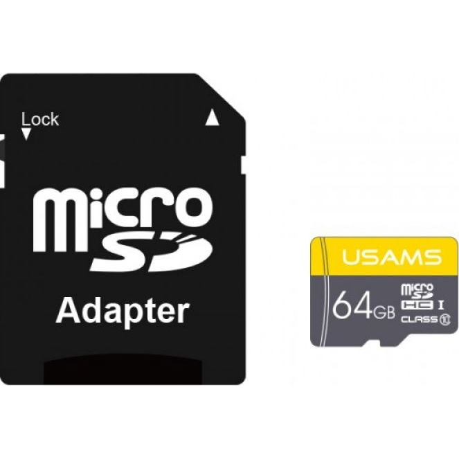 Pamäťová karta USAMS 64 GB triedy 10 s adaptérom ZB119TF01 (ZB119TF01)