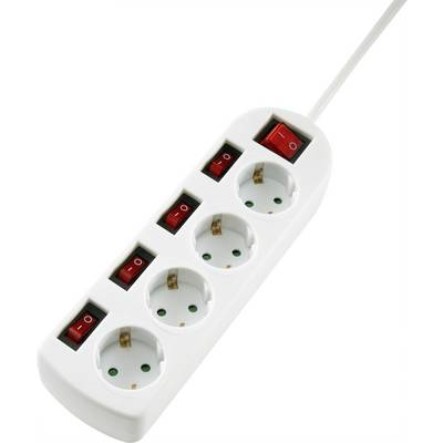 Sygonix SY-4535068 Elosztó kapcsolóval Fehér Védőérintkezős 1 db (SY-4535068)