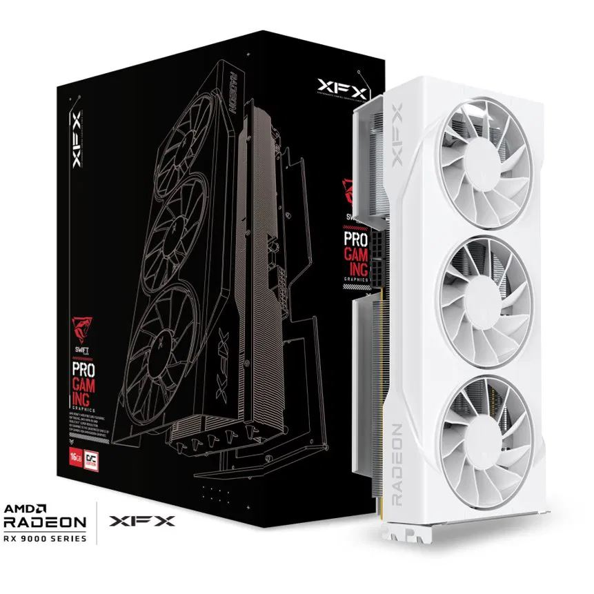 XFX Radeon RX 9070 16GB Swift OC White videokártya (RX-97SWFB3W9)