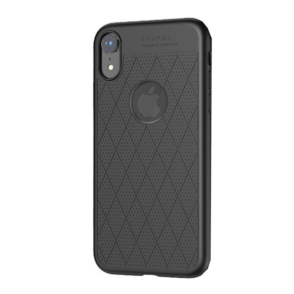 HOCO ADMIRE szilikon telefonvédő (ultravékony, 0.8 mm, lyukacsos, rombusz minta, logó kivágás) FEKETE [Apple iPhone XR 6.1] (5996457830077)