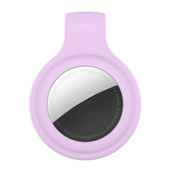 Szilikon tok (övre csiptethető) RÓZSASZÍN Apple AirTag [Apple iPhone 12 mini] (5996591096476)