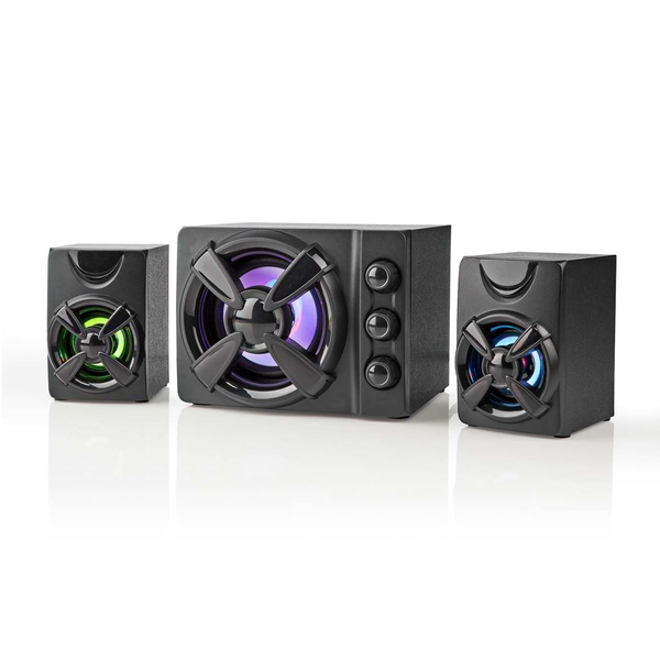 NEDIS herní reproduktory/ 2.1/ výkon 33 W/ 3,5 mm jack/ LED/ USB/ ovládání