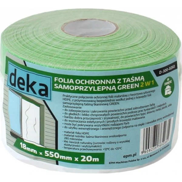  Deka FOLIA OCHRONNA Z TAÅMÄ ZIELONÄ DO ZEWNÄTRZ  55CM*20M