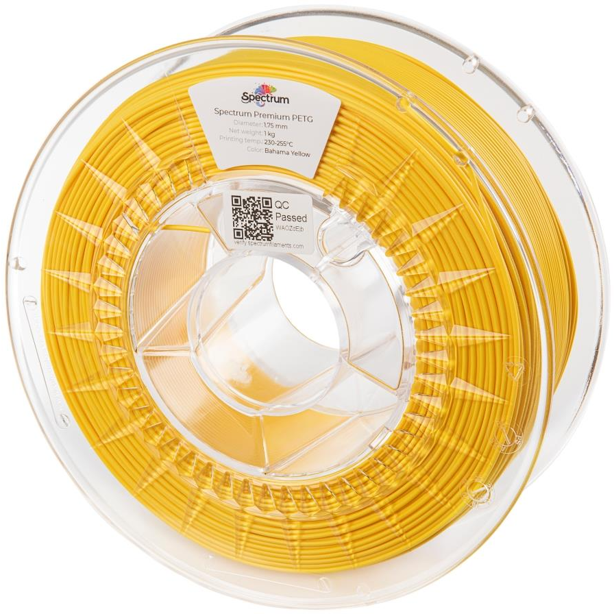 Spectrum 3D nyomtatószál, Premium PET-G, 1,75 mm, Bahama Yellow, 1 kg (80060)