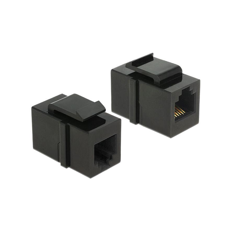 Delock RJ12 F/F Keystone modul fekete (86390)