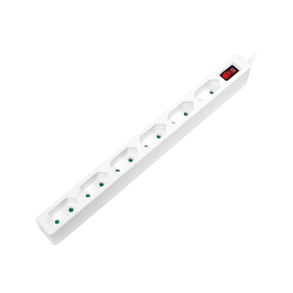 Logilink Socket outlet 6-way with switch slim 1,5m White (LPS232)