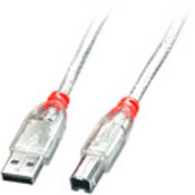 Lindy 41753 USB-kabel USB 2.0 2 m USB A USB B Transparent