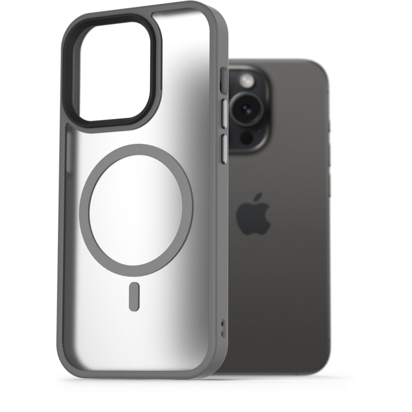 AlzaGuard Matte iPhone 15 Pro Magsafe szürke tok (AGD-PCMM18E)