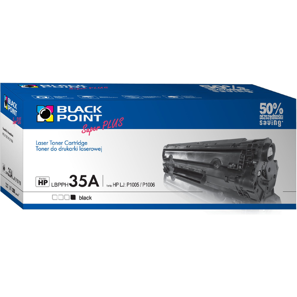 Касета за принтер Black Point LBPPH35A, черна, съвместима с HP 35A