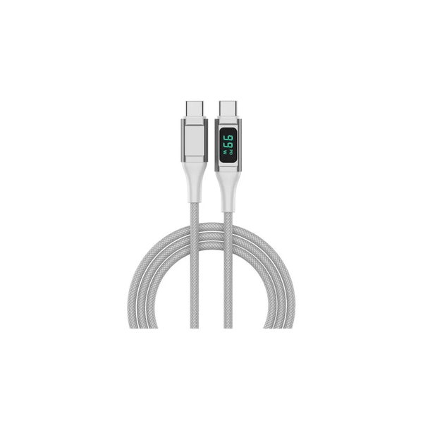4smarts DigitCord USB Type-C apa - USB Type-C apa Adatkábel - Fehér (1.5m)