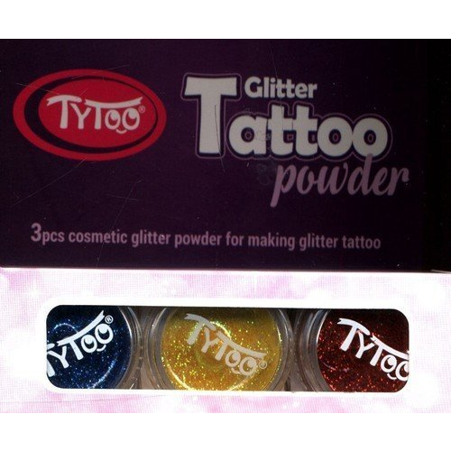 TyToo: Tengerkék, citromsárga és piros színű csillámpor szett 3x2,5ml (013-01409)