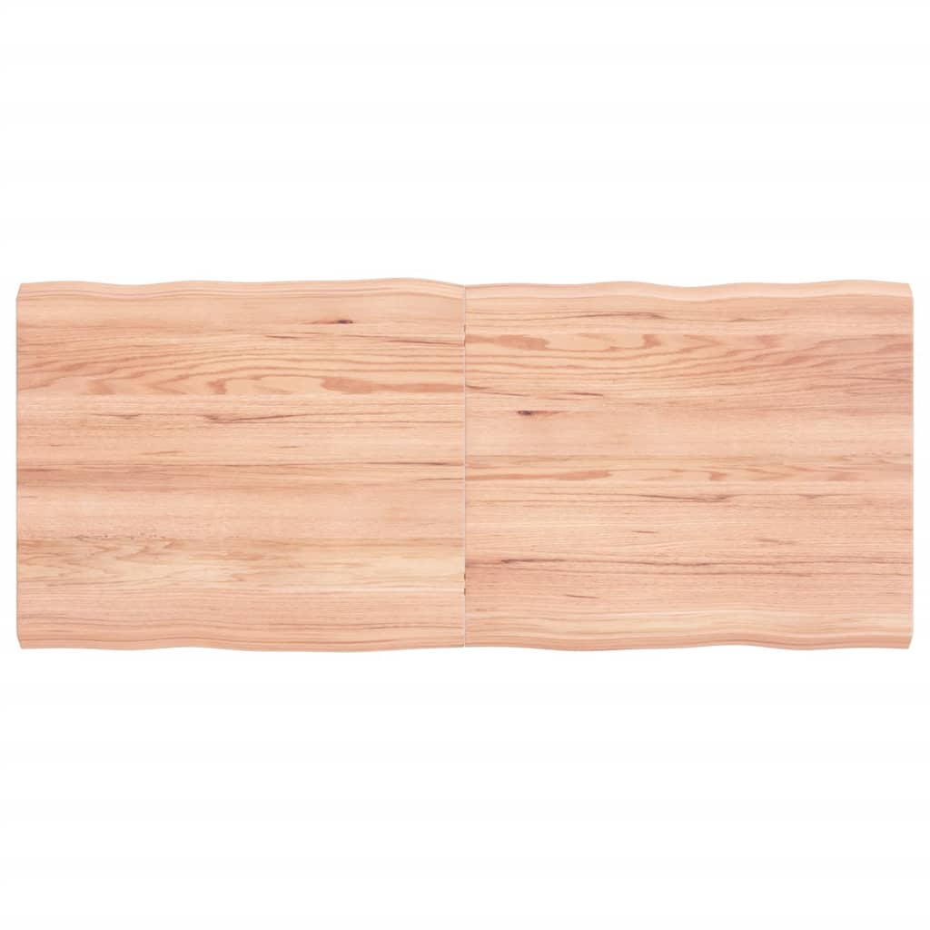 világosbarna asztallap 120x50x(2-4)cm kezelt tömör élőszegélyes (363958)