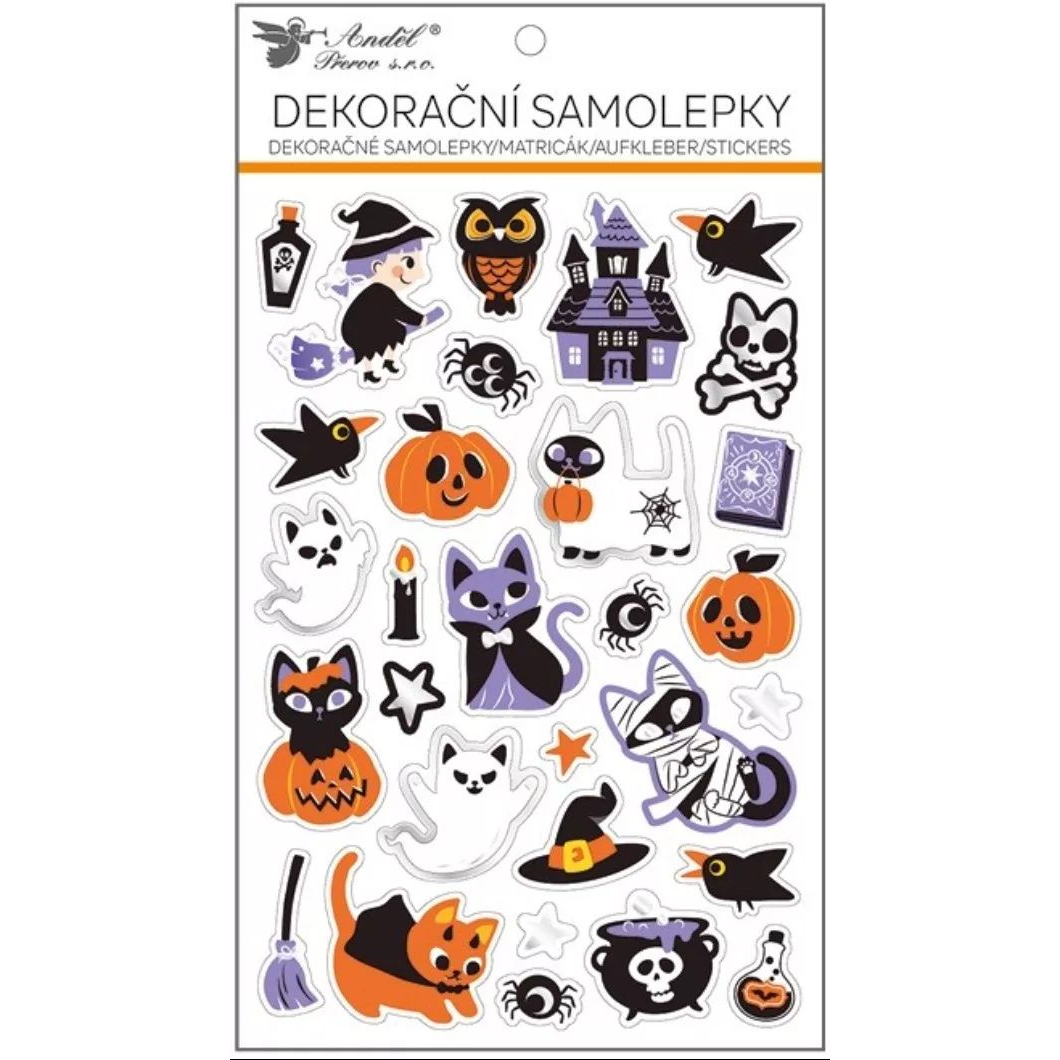 Andel Prerov Gyerek Ablakmatrica 15 x 25 cm Halloween Dekoráció - Fekete/Fehér (AN40503)