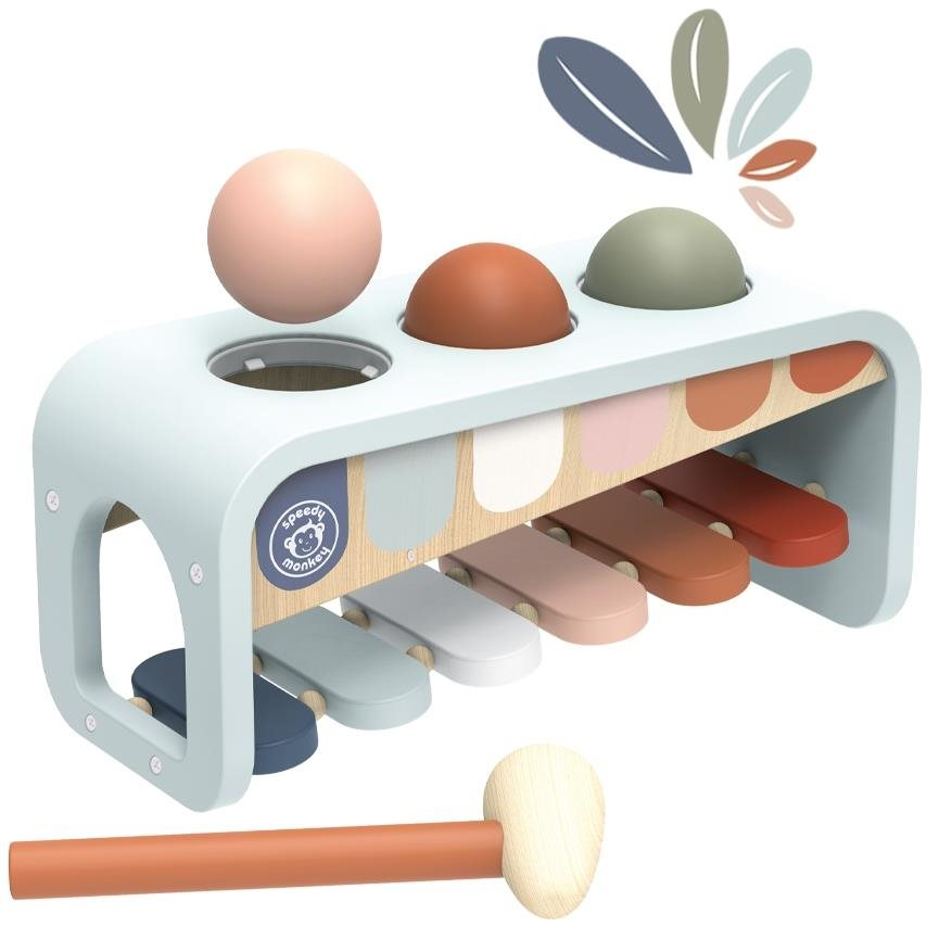 Speedy Monkey Wooden xylophone and hammer 2 in 1 (SP1010)