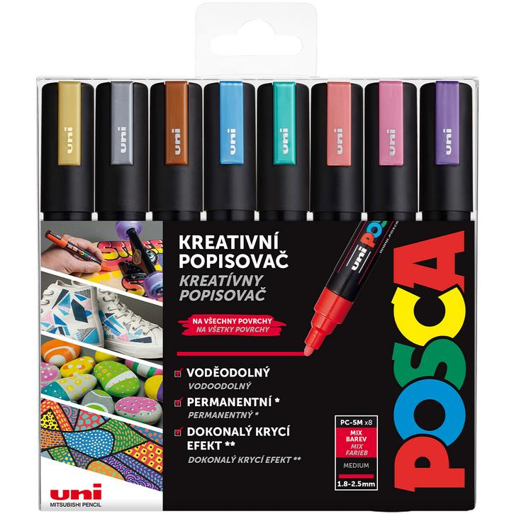 UNI Posca 5M 8 pcs metallic (5012788006582)