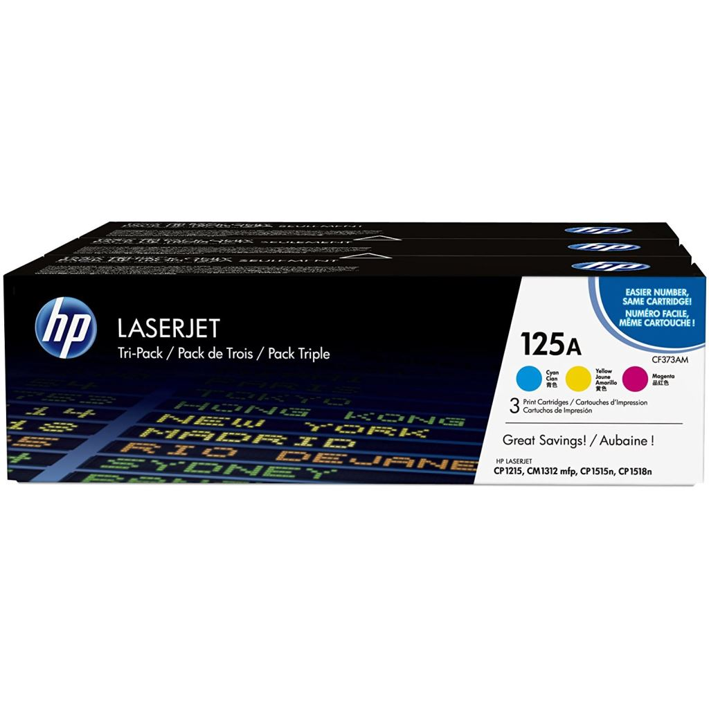 HP 125A 3 darabos tonerkazetta ciánkék-bíbor-sárga (CF373AM) (CF373AM)