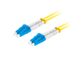 Оптичен мрежов кабел с дължина 5 м и LC/UPC-LC/UPC конектори, Lanberg Z32295, SM, DUPLEX 3.0MM G657A1 LSZH, жълт
