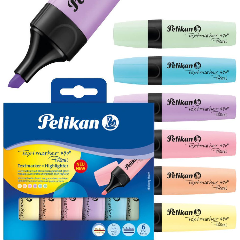 Pelikan 490 Szövegkiemelő - 6 db-os Készlet, Pasztell (417137)