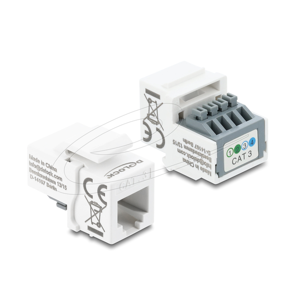 DELOCK Keystone Modul RJ11 BU < Terminalblock 4 Pin weiß