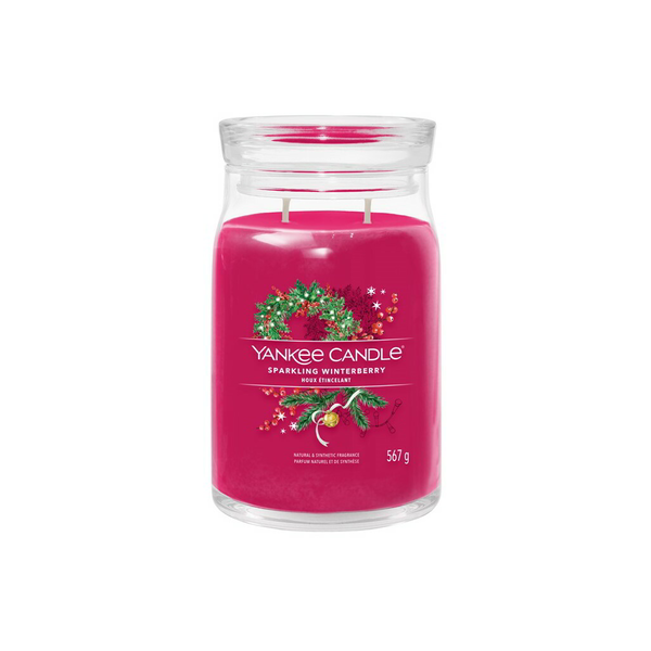 Ароматизирана свещ YANKEE CANDLE Sparkling Winterberry, червена