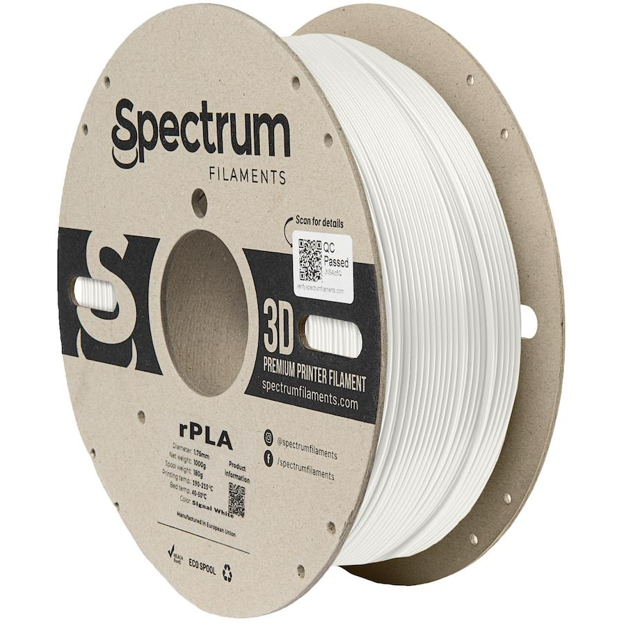 Spectrum 3D nyomtatószál, R-PLA, 1,75 mm, Signal White, 1 kg (80555)