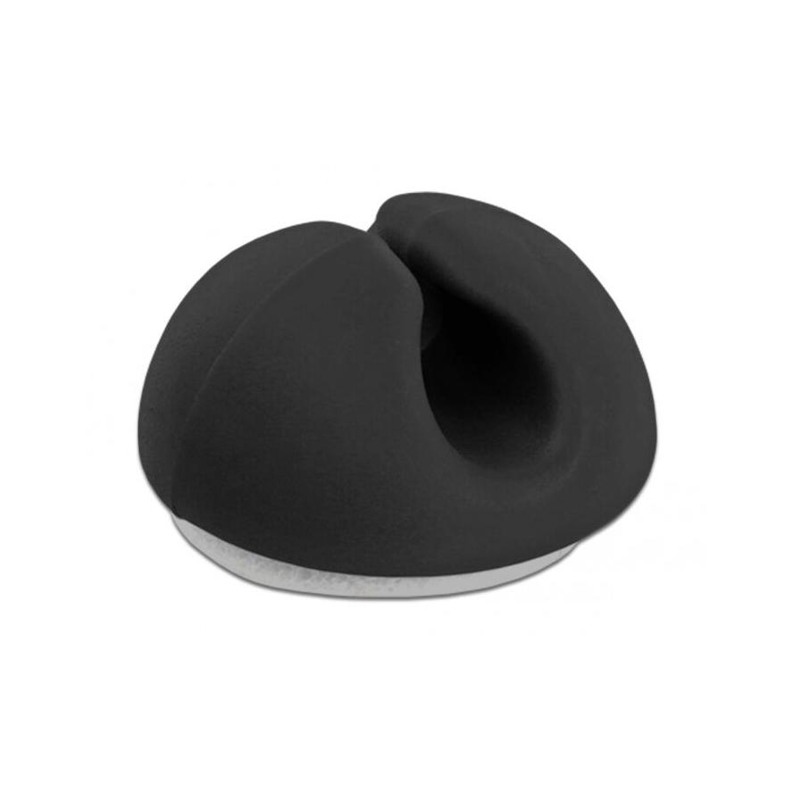 DELOCK Kabelhalter Mini selbstklebend Set 10 Stück schwarz (18343)