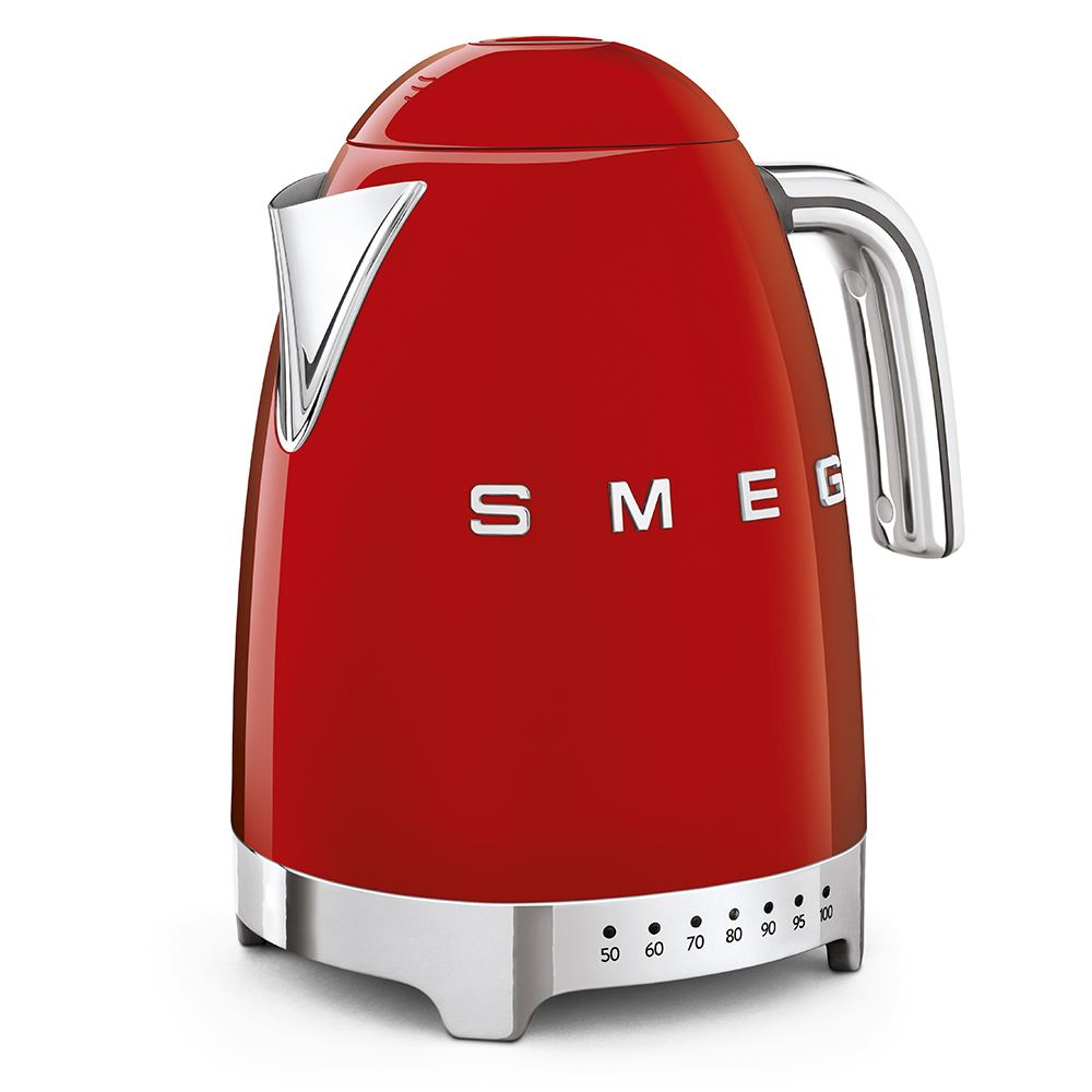 Smeg 50-es évek stílusa vízforraló hőmérséklet-kijelzővel piros (KLF04RDEU) (KLF04RDEU)