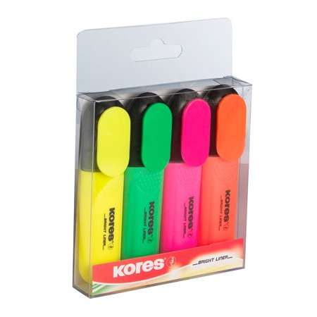 Kores 36140 1-5mm Szövegkiemelő készlet 4 db - Vegyes (36140)