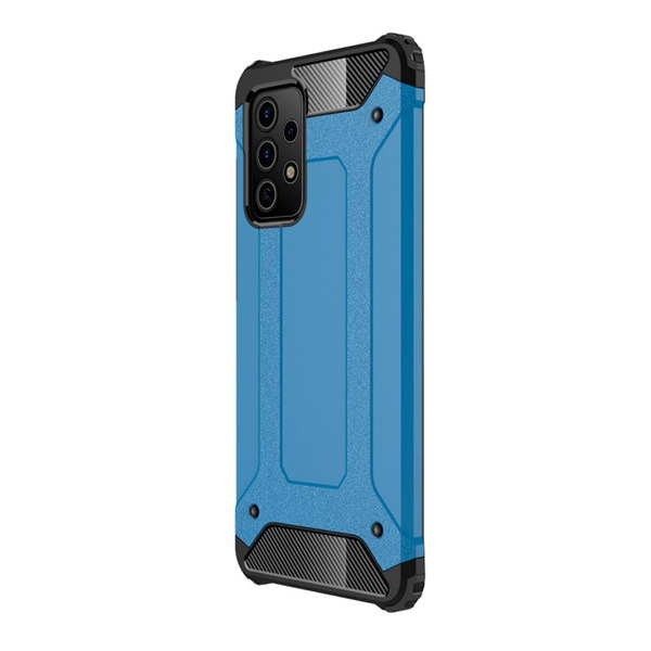 Defender műanyag telefonvédő (közepesen ütésálló, légpárnás sarok, szilikon belső, fémhatás) VILÁGOSKÉK [Samsung Galaxy A72 5G (SM-A726F)] (5996591034607)