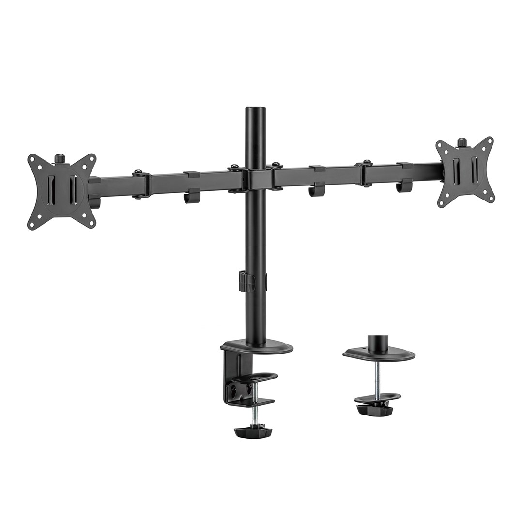 Maclean MC-754N 17"-32" LCD TV/Monitor asztali tartó - Fekete (2 kijelző) (MC-754N)