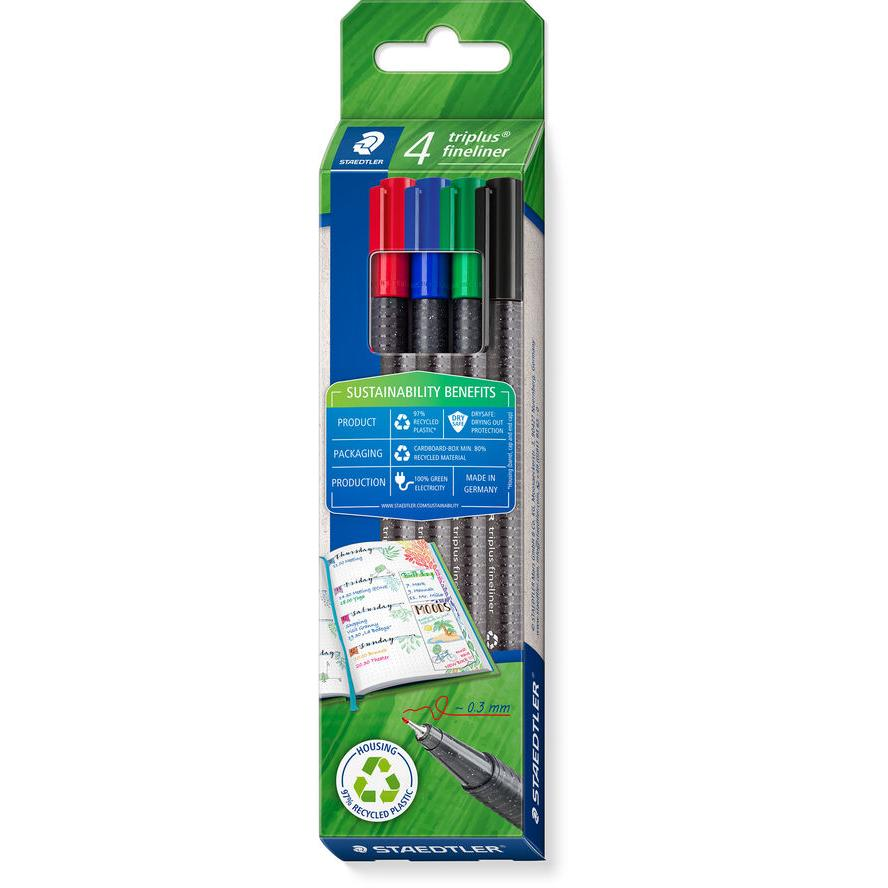 Staedtler Fineliner triplus Filctoll készlet - Vegyes színek (4 db / csomag) (334 RC4)