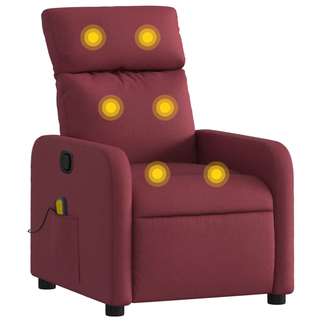 bordó dönthető szövet masszázsfotel (374177)