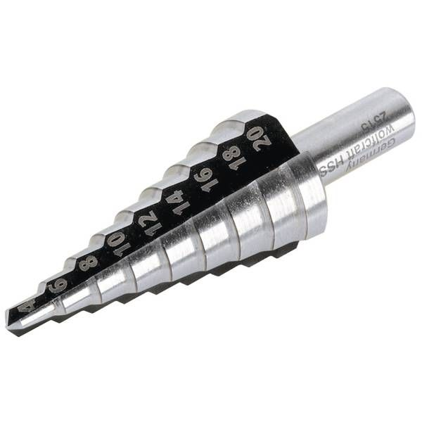 Burghiu in trepte Wolfcraft 2515000, diametre 4-20 mm, lungime activa 42.5 mm, tija 8 mm