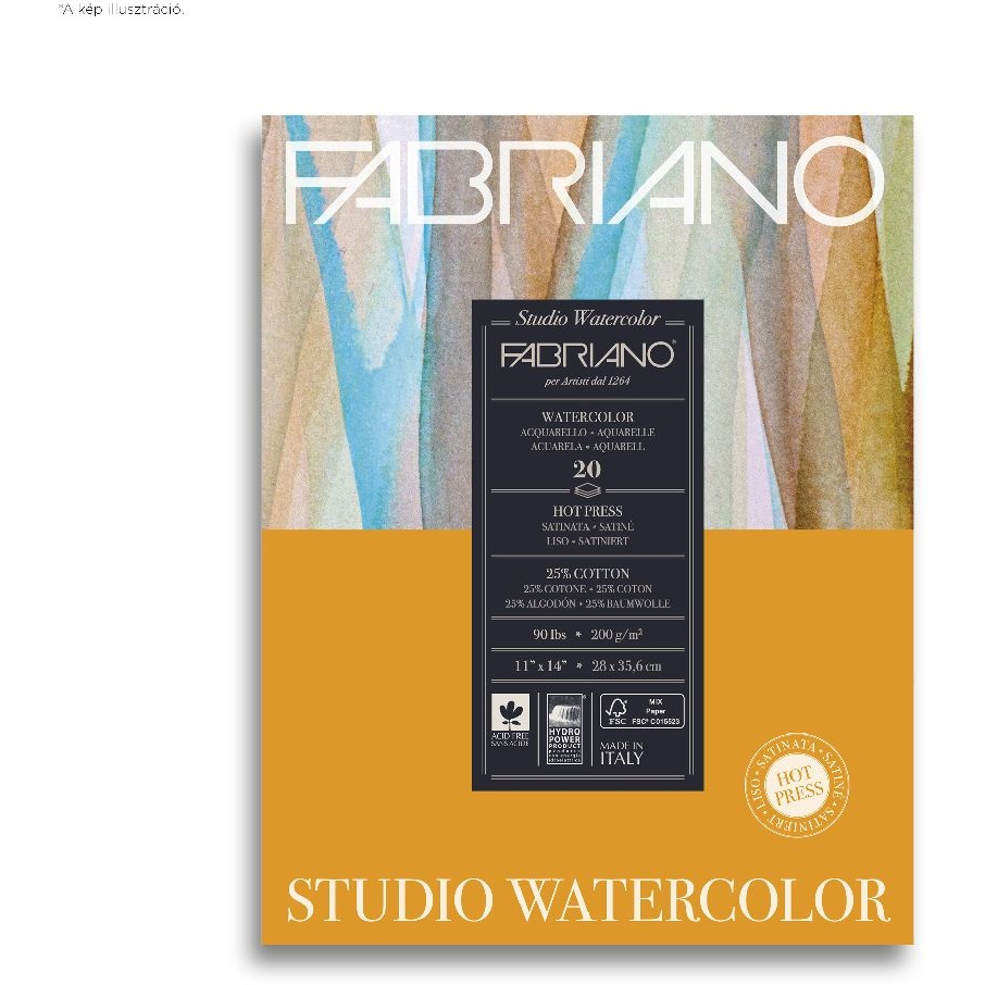 Fabriano Watercolour Studio 20lapos 30x40cm akvarell tömb (72613040)