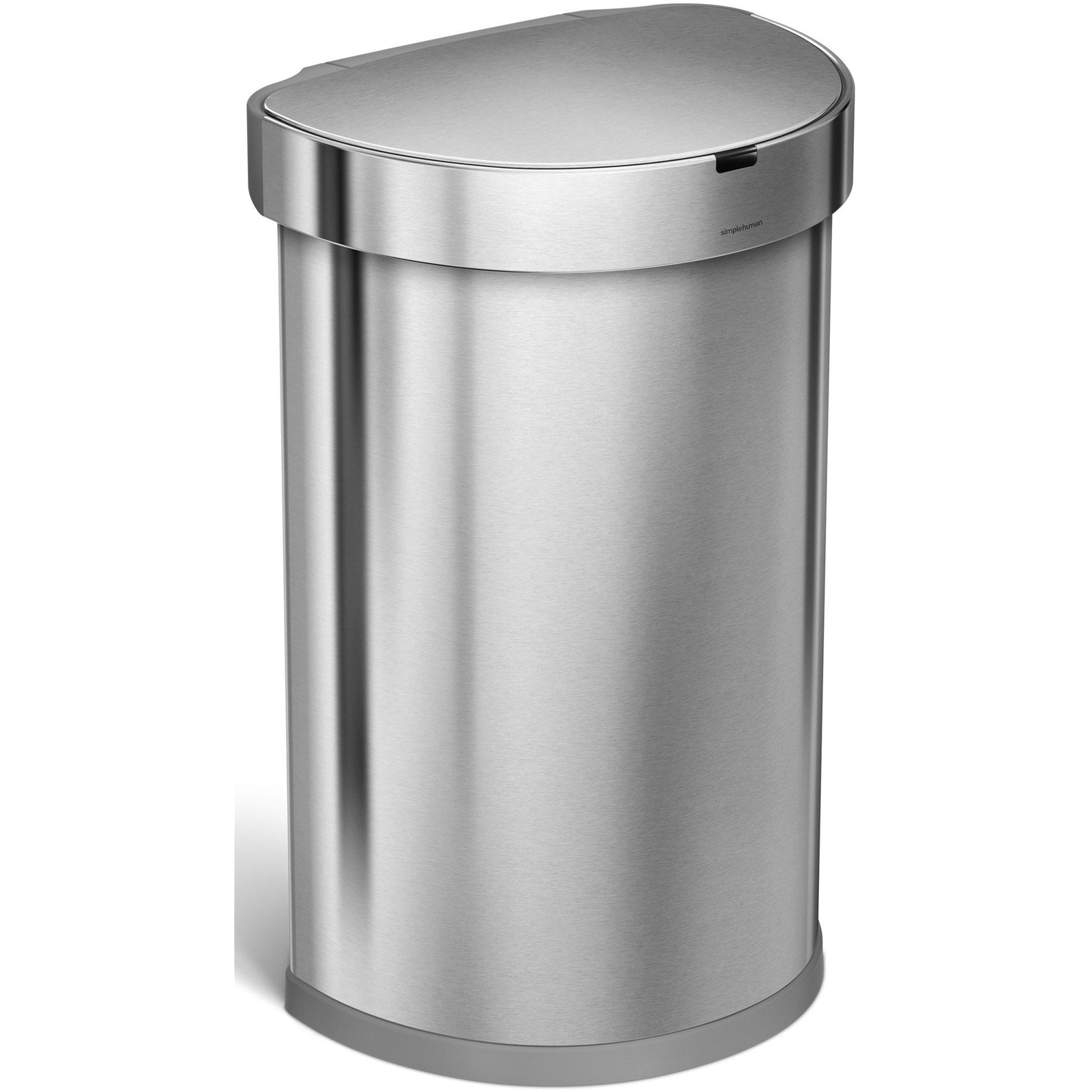 Simplehuman érintésmentes szemétkosár 45l, félkerek, matt acél, FPP, zsáktartóval (ST2009)