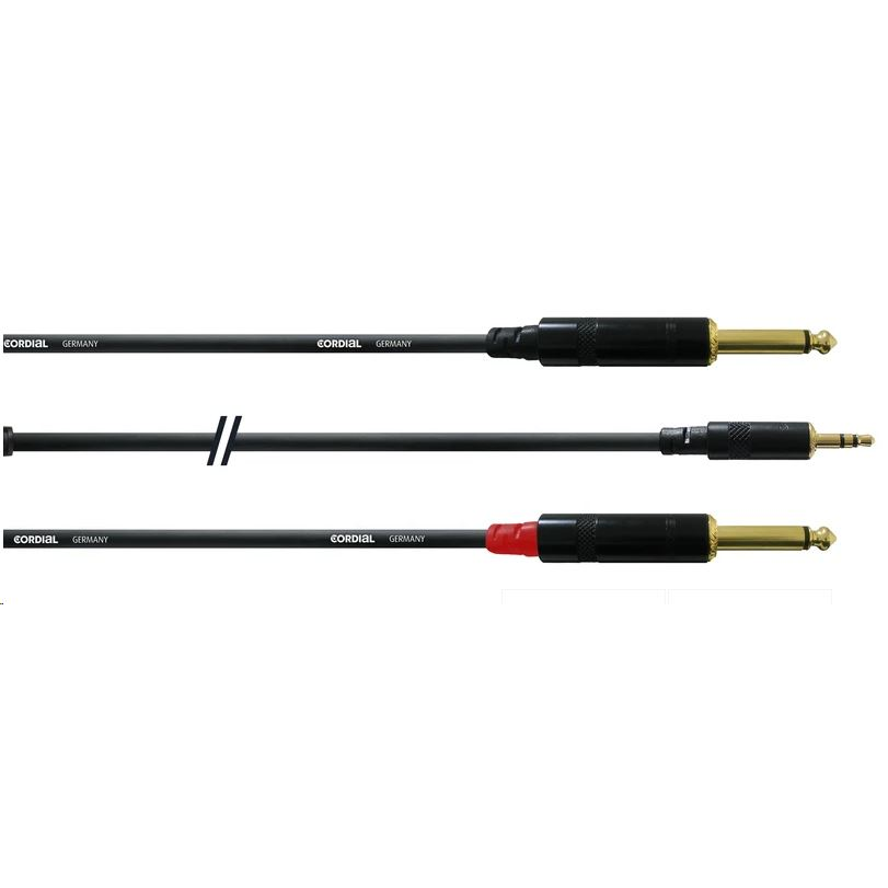 Cordial CFY 1,5 WPP Y-adapter 3.5mm Jack apa -> 2x 6.3mm Jack mono apa (CFY 1,5 WPP)