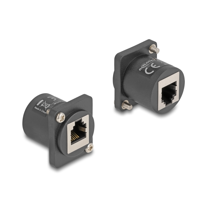 Delock D-típusú Modul RJ12 anya anya csavarokkal fekete (88107) (88107)