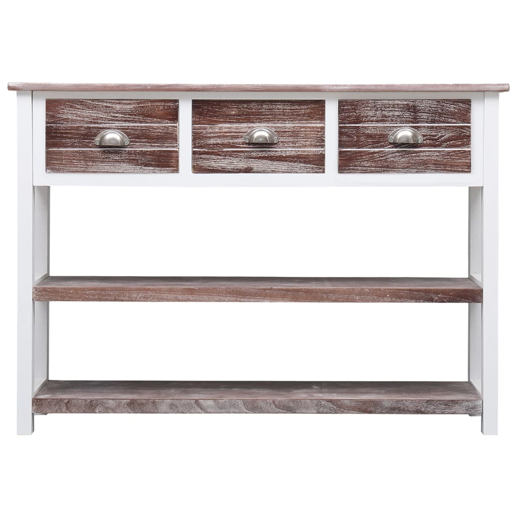 antik barna tömör császárfa tálalószekrény 108 x 30 x 76 cm (338544)
