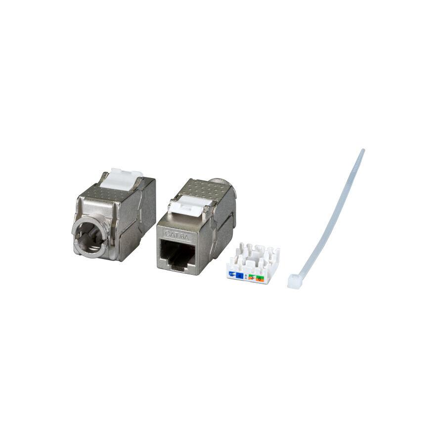 EFB Keystone Cat6A/RJ45/10GE Slim, Metall, Werkzeugfrei (E-200100) (E-200100)